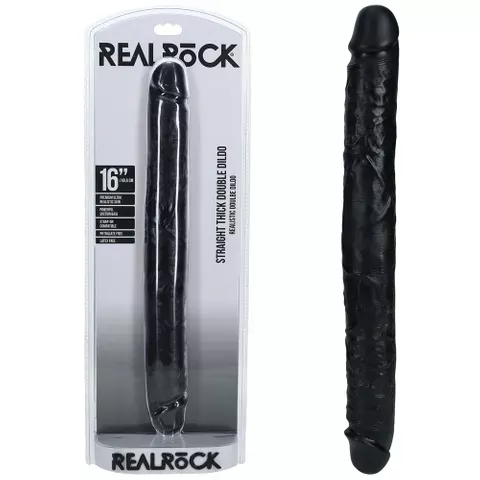 REALROCK 40CM THICK DOUBLE DILDO BLACK